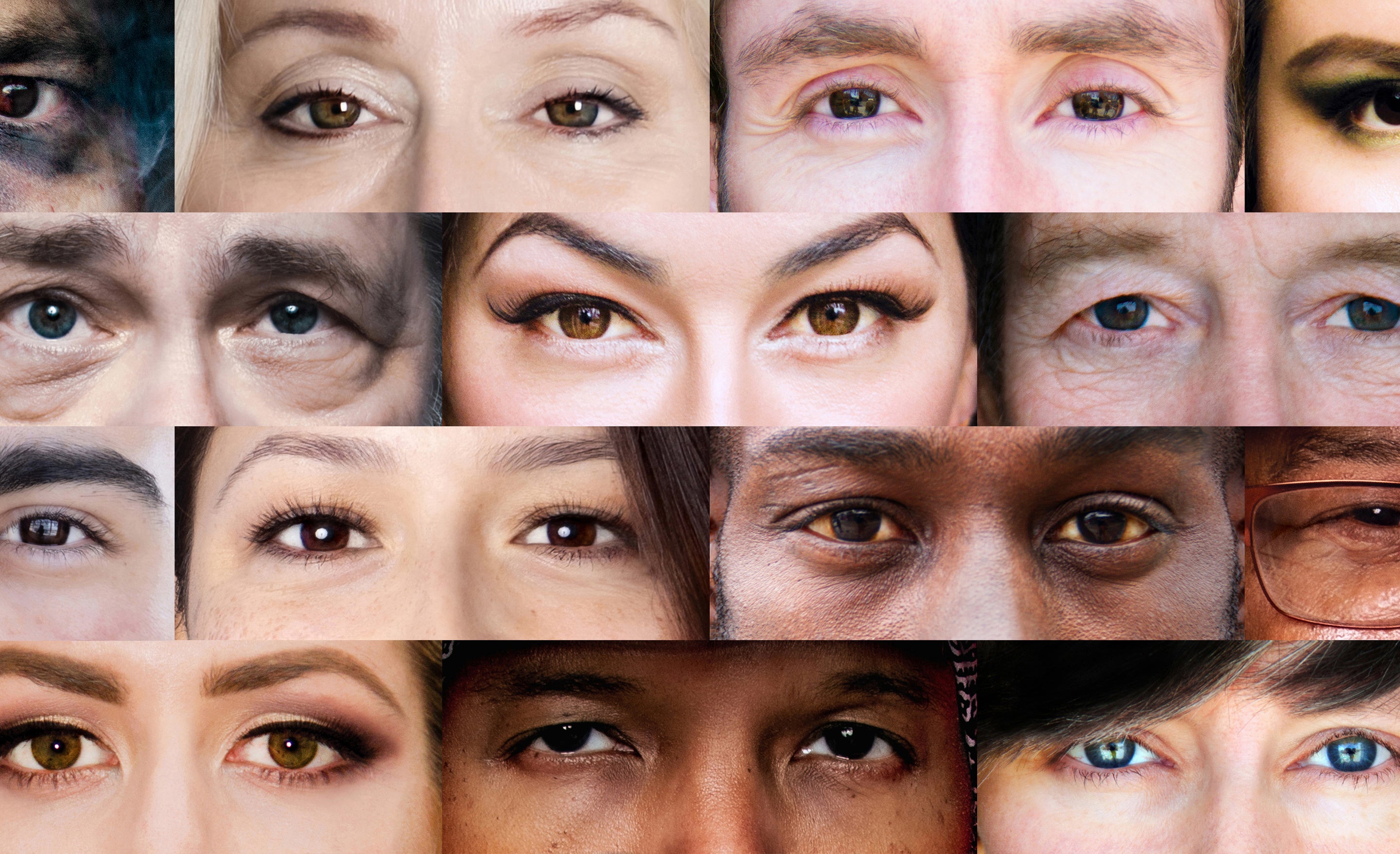Collage of various eyes from different people