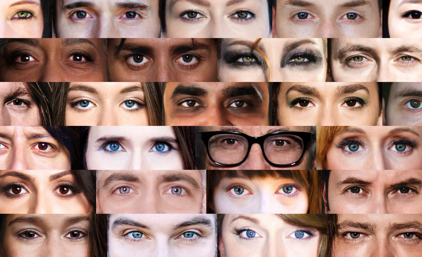 Collage of various eyes with different colors and expressions.