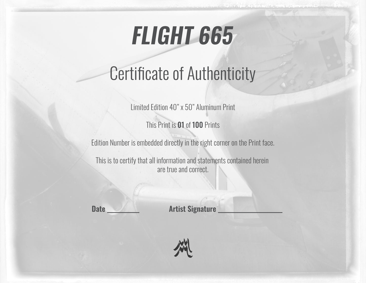 1 of 100 Fine Art Print | Flight 665