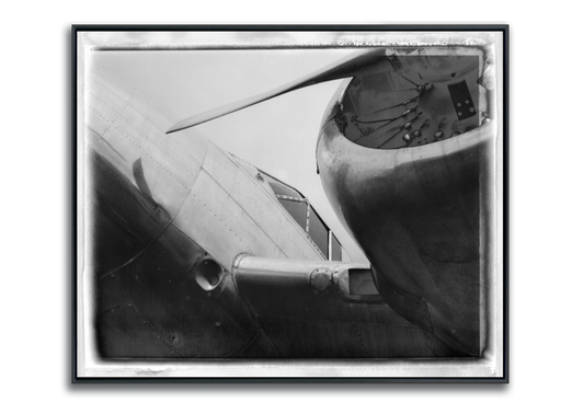 Vintage airplane photographed on Polaroid 665 Metal Print